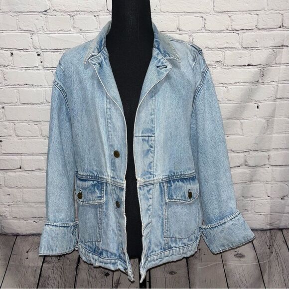 Vintage 80s Calvin Klein Distressed Jean Jacket Size Medium - Picture 4 of 13